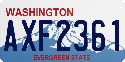 WA license plate AXF2361