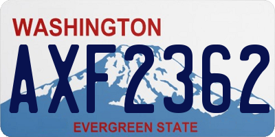 WA license plate AXF2362