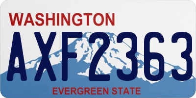 WA license plate AXF2363