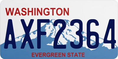 WA license plate AXF2364