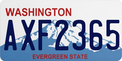 WA license plate AXF2365