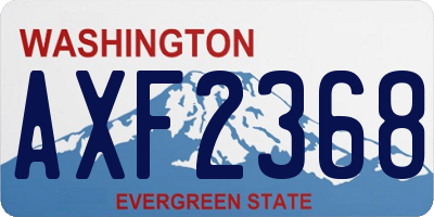 WA license plate AXF2368