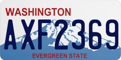 WA license plate AXF2369