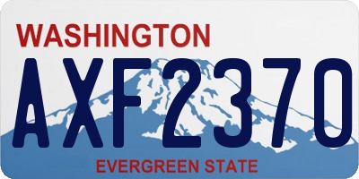 WA license plate AXF2370