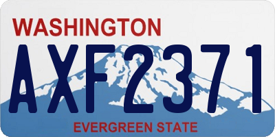 WA license plate AXF2371