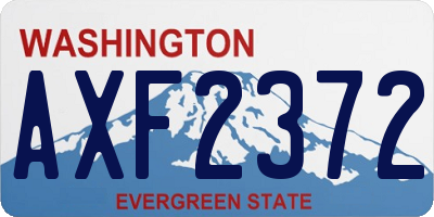 WA license plate AXF2372