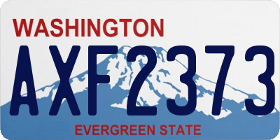 WA license plate AXF2373