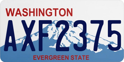 WA license plate AXF2375
