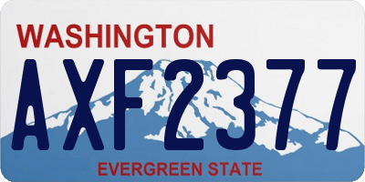 WA license plate AXF2377