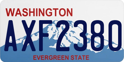 WA license plate AXF2380