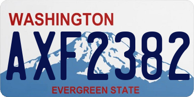 WA license plate AXF2382
