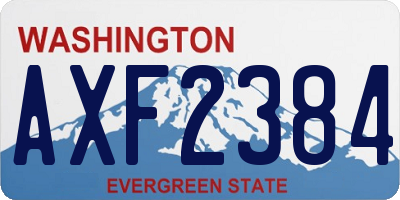 WA license plate AXF2384
