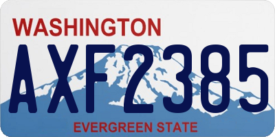 WA license plate AXF2385