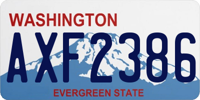 WA license plate AXF2386