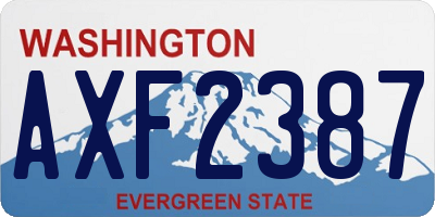 WA license plate AXF2387