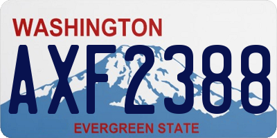 WA license plate AXF2388