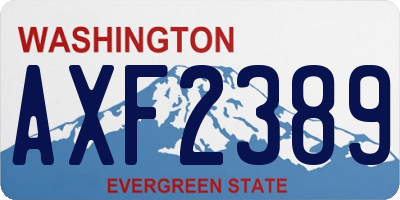 WA license plate AXF2389