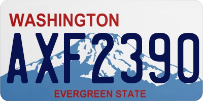 WA license plate AXF2390