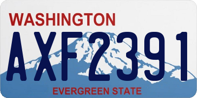 WA license plate AXF2391