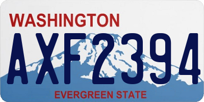 WA license plate AXF2394