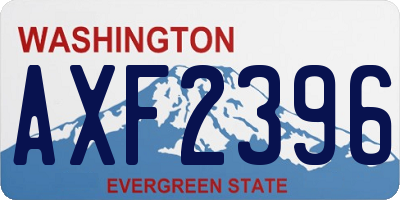 WA license plate AXF2396