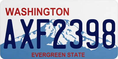 WA license plate AXF2398