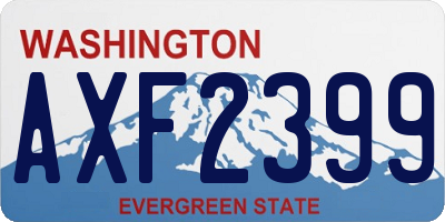 WA license plate AXF2399