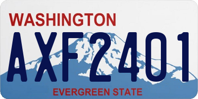 WA license plate AXF2401