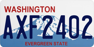 WA license plate AXF2402