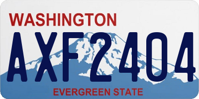 WA license plate AXF2404