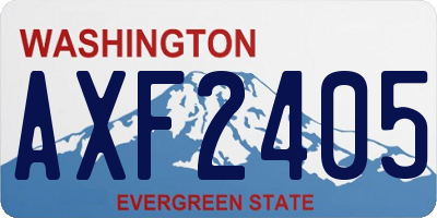 WA license plate AXF2405