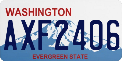 WA license plate AXF2406