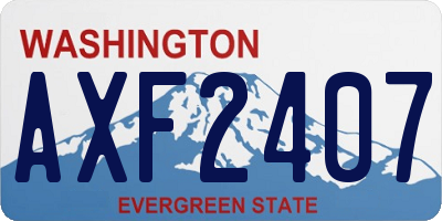 WA license plate AXF2407