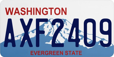 WA license plate AXF2409