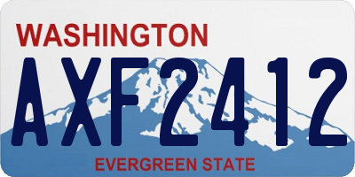 WA license plate AXF2412