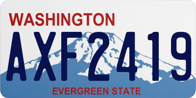 WA license plate AXF2419