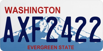 WA license plate AXF2422