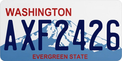 WA license plate AXF2426