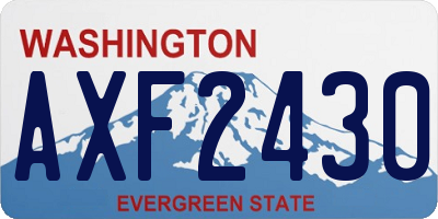 WA license plate AXF2430