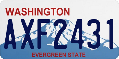 WA license plate AXF2431