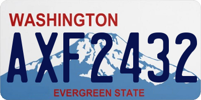 WA license plate AXF2432