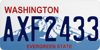 WA license plate AXF2433