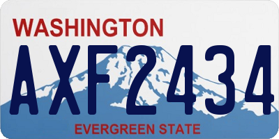 WA license plate AXF2434