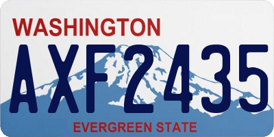 WA license plate AXF2435