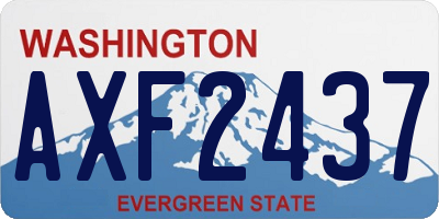 WA license plate AXF2437