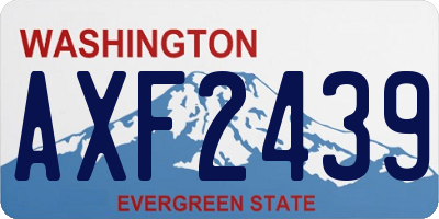 WA license plate AXF2439