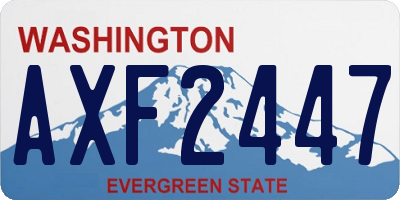 WA license plate AXF2447