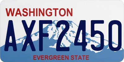 WA license plate AXF2450