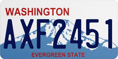WA license plate AXF2451
