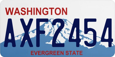 WA license plate AXF2454